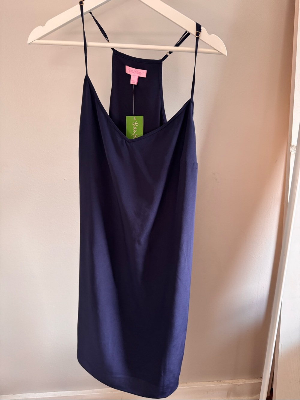 Lilly Pulitzer Dusk Dress silk slip dress in True Navy